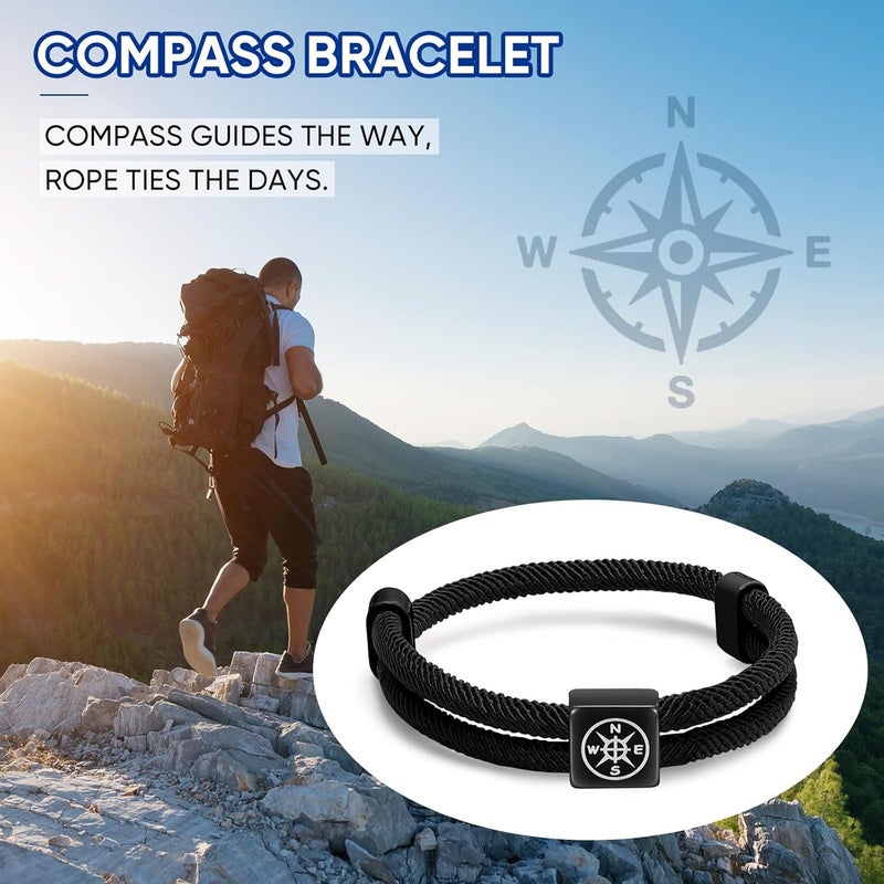 TempBeau Store Braided Men Rope Cross Bracelet - Adjustable Tree of Life Cord Surfing Bracelet, Handmade Nautical Navy Marine String Bracelet with Metal Knot, Easter Women Bracelets Gifts - Image 3